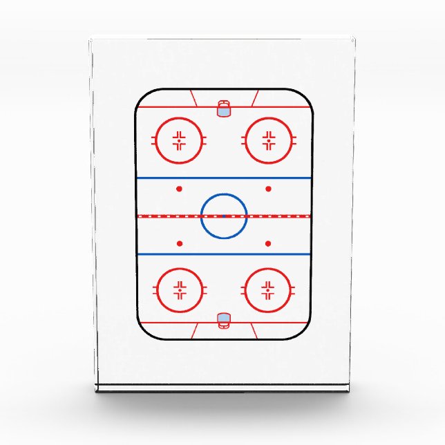 Ice Rink Diagram Hockey Game Design Acrylic Award (Front)