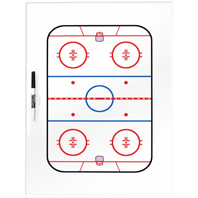 Ice Rink Diagram Hockey Game Design Dry-Erase Board (Front)
