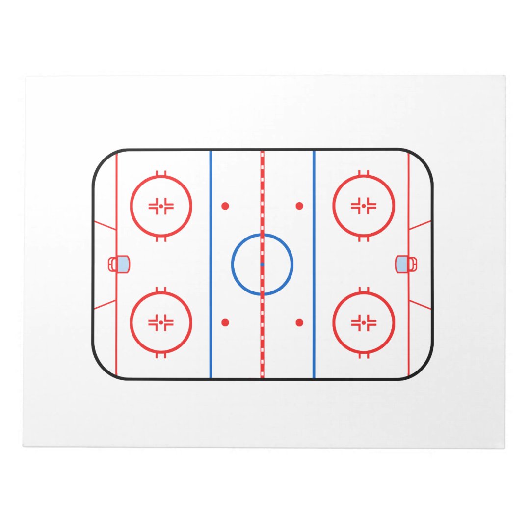 Ice Rink Diagram Hockey Game Design Notepad Zazzle