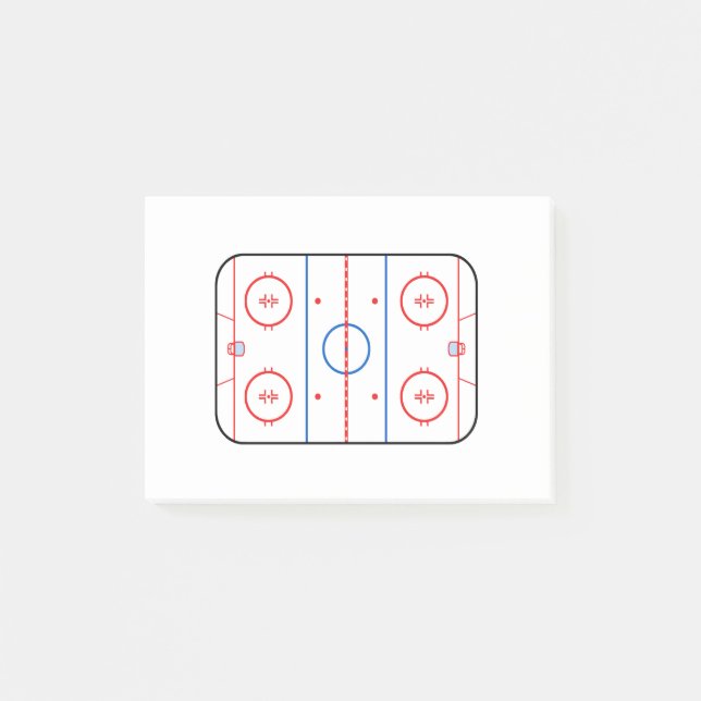 Ice Rink Diagram Hockey Game Design Post-it Notes (Front)