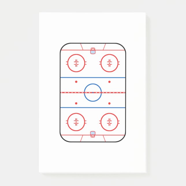 Ice Rink Diagram Hockey Game Design Post-it Notes (Front)