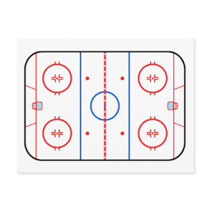 Ice Rink Diagram Hockey Game Design Postcard