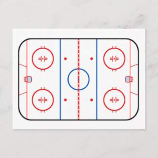 Ice Rink Diagram Hockey Game Design Postcard
