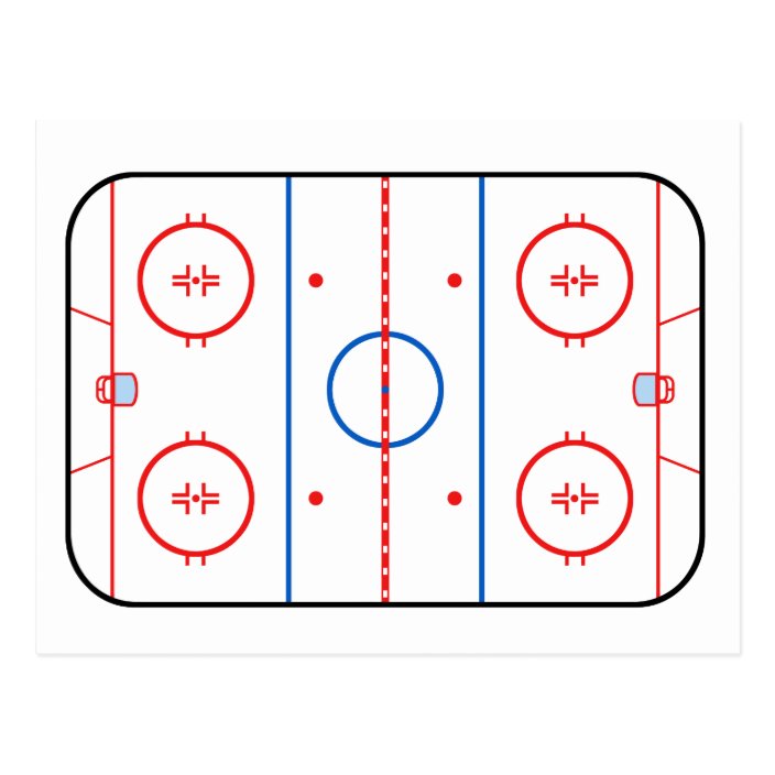 Ice Rink Diagram Hockey Game Design Postcard