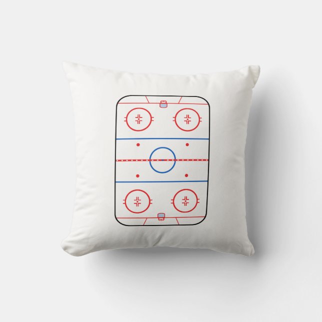 Ice Rink Diagram Hockey Game Design Throw Pillow (Front)