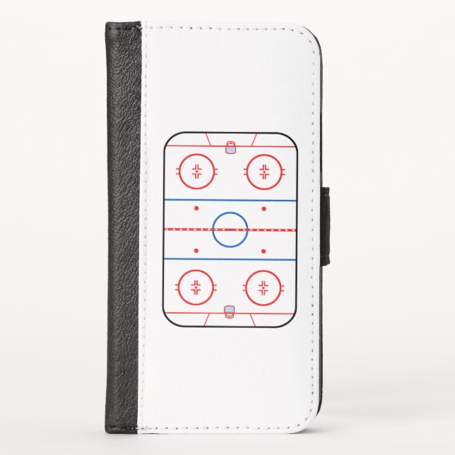 Ice Rink Diagram Hockey Game Graphic iPhone Wallet Case (Front)