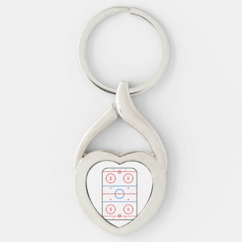 Ice Rink Diagram Hockey Game Graphic Keychain