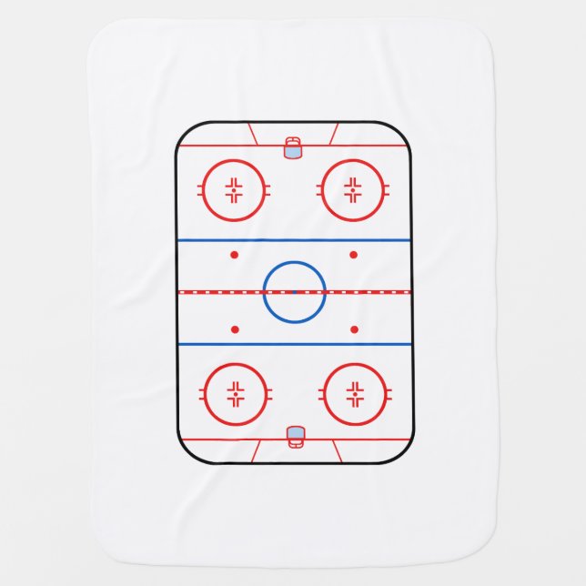 Ice Rink Diagram Hockey Game Graphic Receiving Blanket (Front)