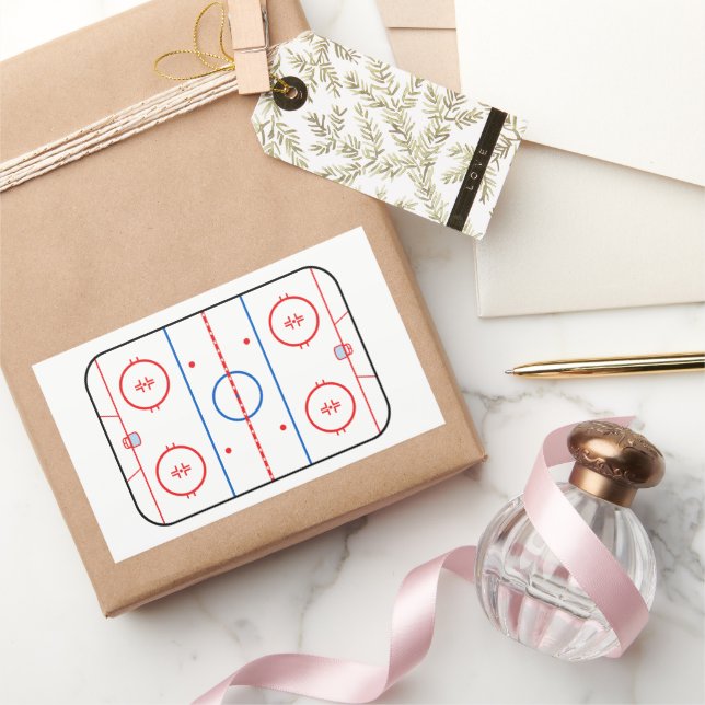 Ice Rink Diagram Hockey Game Graphic Rectangular Sticker (Gifting)