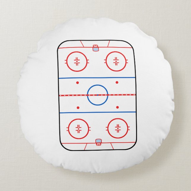 Ice Rink Diagram Hockey Game Graphic Round Pillow (Front)