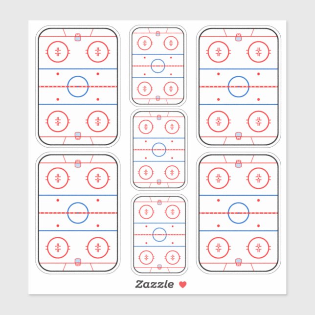 Ice Rink Diagram Hockey Game Graphic Sticker (Sheet)