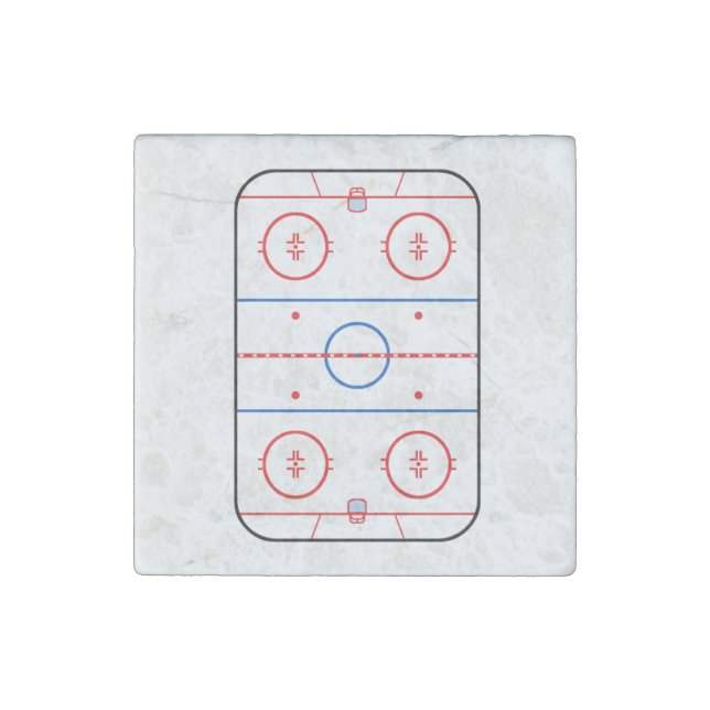 Ice Rink Diagram Hockey Game Graphic Stone Magnet (Front)