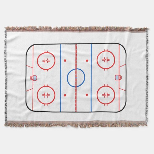 Ice Rink Diagram Hockey Game Graphic Throw Blanket