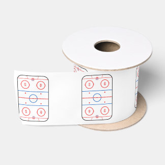 Ice Rink Diagram Hockey Game Style Satin Ribbon