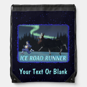 Ice Road Runner Drawstring Bag
