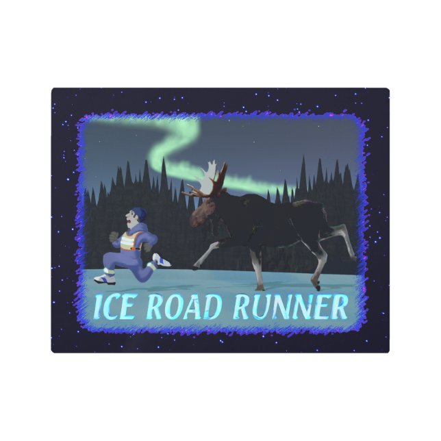 Ice Road Runner Metal Print (Front)