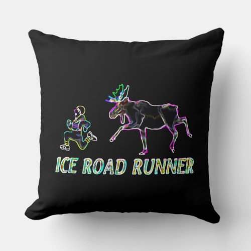 Ice Road Runner Throw Pillow