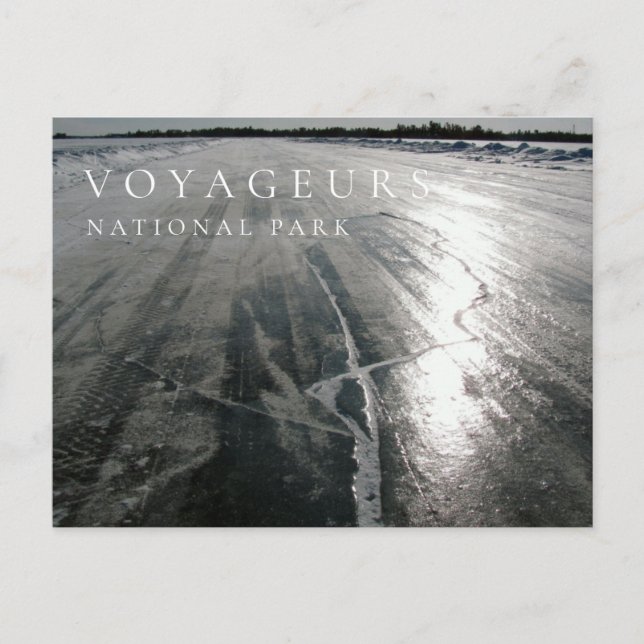 Ice Road, Voyageurs National Park, MN Postcard (Front)