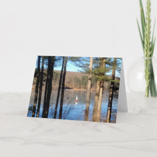 Ice Sailing on the Lake --- Holiday Card
