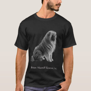 Ice Sitting Tibetan Mastiff Black T-shirt