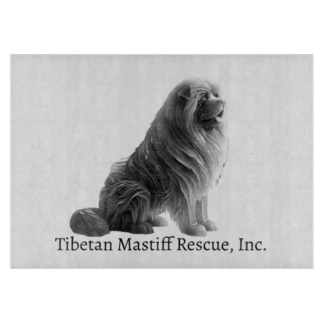 Ice Sitting Tibetan Mastiff Cutting Board (Front)