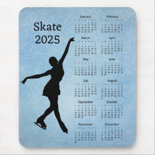 Ice Skate 2025 Calendar Mouse Pad