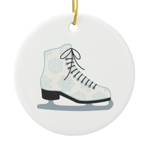 Ice Skate Ceramic Ornament