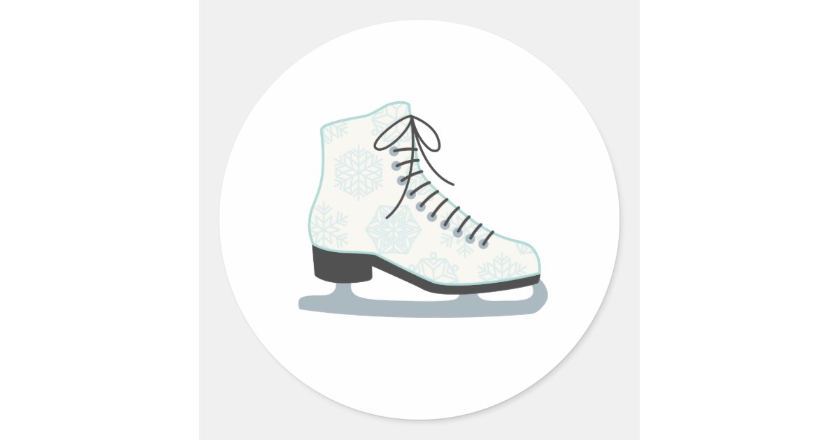 Ice Skate Classic Round Sticker | Zazzle