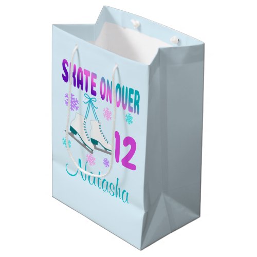 Ice Skate on Over Birthday Girl Skater  Medium Gif Medium Gift Bag