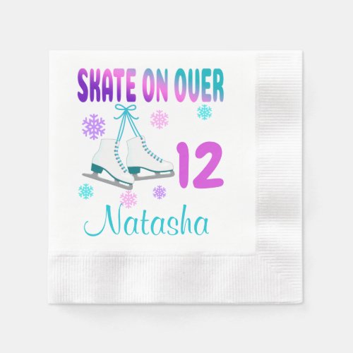 Ice Skate on Over Birthday Girl Skater  Napkins