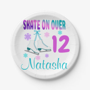 Ice Skate on Over Birthday Girl Skater  Paper Plates