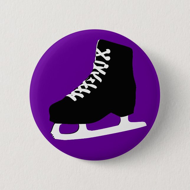 ice skate pinback button (Front)