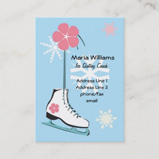 Customizable Ice Skate Profile Card Business Card Templates