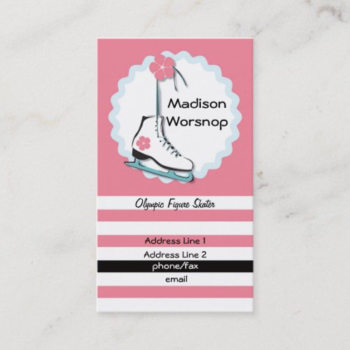 Ice Skate Profile Card2 Business Card