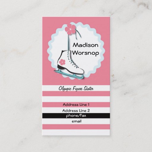 Customizable Ice Skate Profile Card2 Business Card Templates