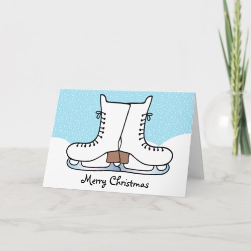 Ice skate shoes Christmas greeting card