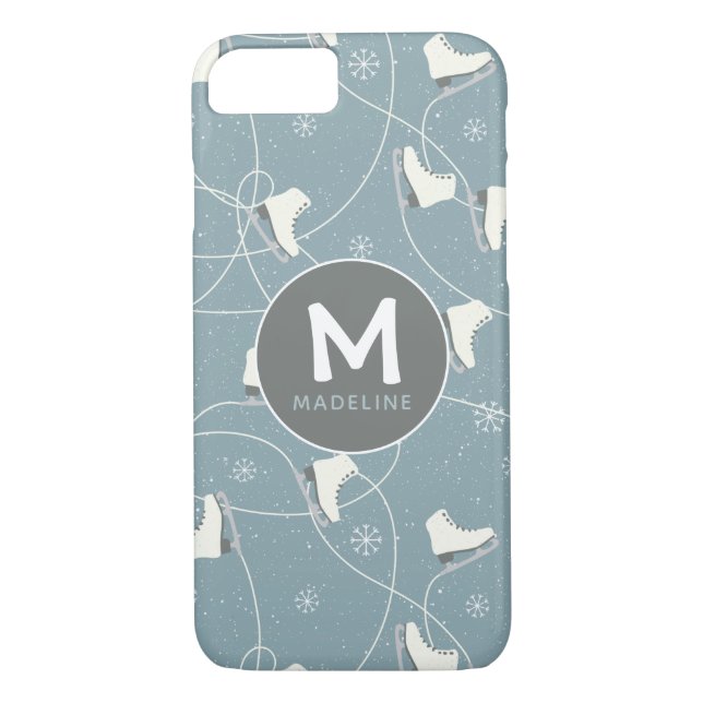 Ice skate & snowflake personalized Case-Mate iPhone case (Back)