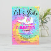 Ice skate Tie Dye Invitation Ice skating Party (Standing Front)