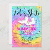 Ice skate Tie Dye Invitation Ice skating Party (Front)