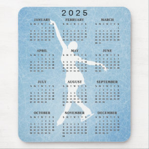 Ice Skater Design 2025 Calendar Mousepad
