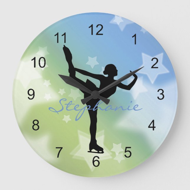 Ice Skater Design Wall Clock (Front)