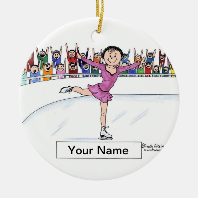 Ice Skater - Female Ceramic Ornament (Front)