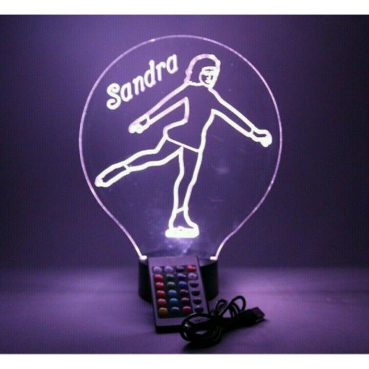 Ice Skater Figure Skate Light Lamp LED Personalize (Front)