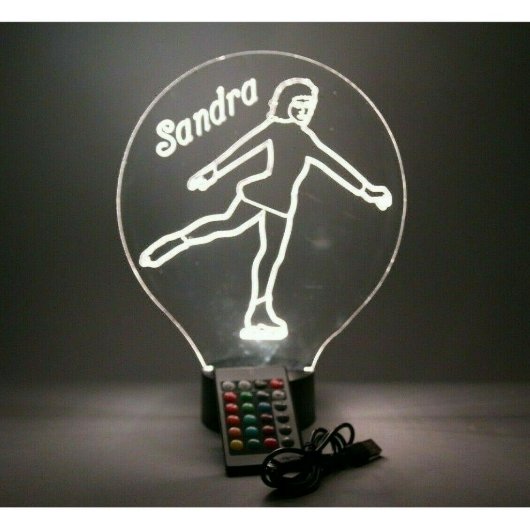 Ice Skater Figure Skate Light Lamp LED Personalize (Front)