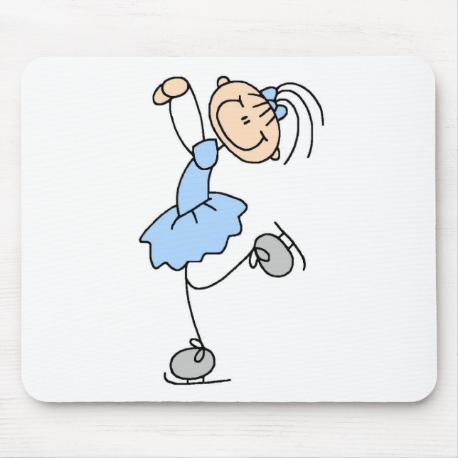 Ice Skater Girl In Blue Mousepad (Front)