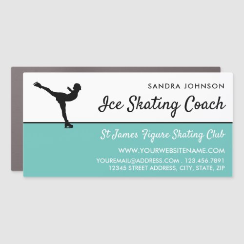Ice Skater Silhouette Ice Skating Coach Car Magnet