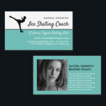 Ice Skater Silhouette, Ice Skating Coach Photo Business Card<br><div class="desc">Ice Skater Silhouette,  Ice Skating Coach Photo Business Cards by The Business Card Store.</div>