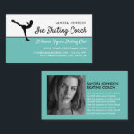Ice Skater Silhouette, Ice Skating Coach Photo Business Card<br><div class="desc">Ice Skater Silhouette,  Ice Skating Coach Photo Business Cards by The Business Card Store.</div>