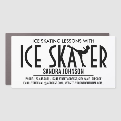 Ice Skater Silhouette Logo Skating Coach Car Magnet
