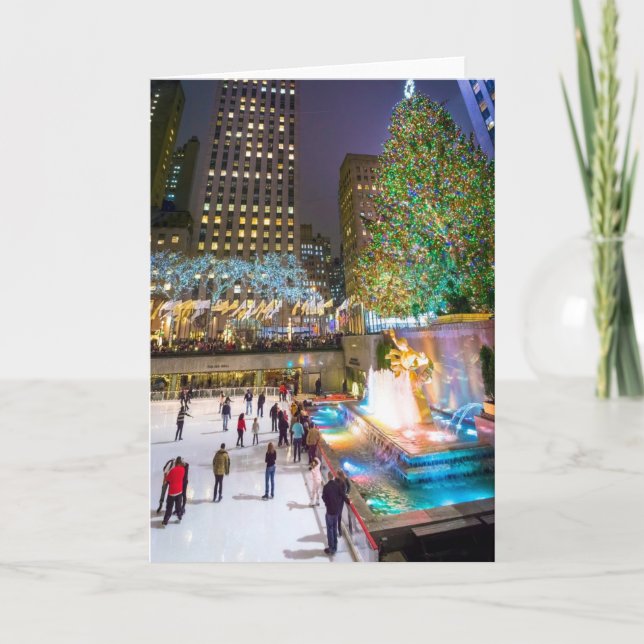 Ice Skaters Rockefeller Center 2013 Holiday Card (Front)